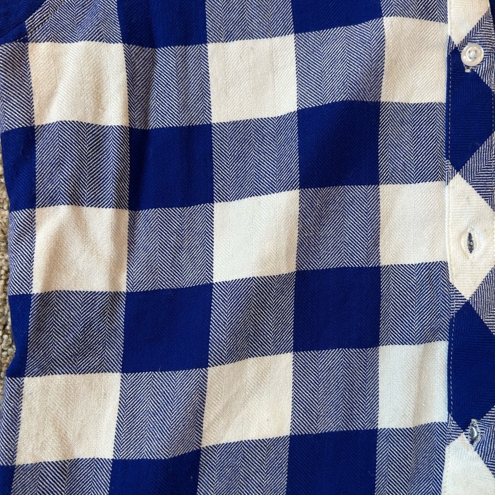 RAILS Hunter Cobalt and White Buffalo Check Button Down Long Sleeve. Soft!! Med - Picture 6 of 15